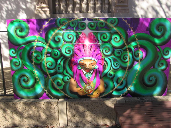 Art by Cesar Castañeda. He owns the Chicano Art Gallery in Barrio Logan.