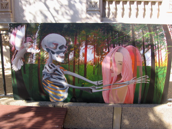 Art by Stephanie Cecilia Cervantes. A painter first inspired by Vincent van Gogh's Starry Night, she was a muralist during Chicano Park's 2011 restoration project.