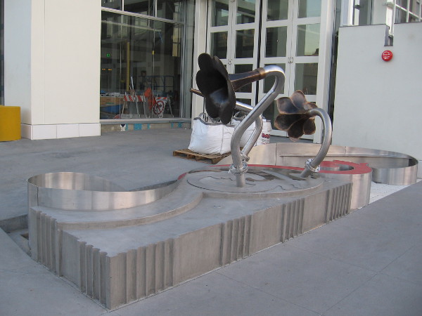 Public artwork is being installed outside the new City of San Diego Bayside Fire Station No. 2, at the corner of Cedar Avenue and Pacific Highway