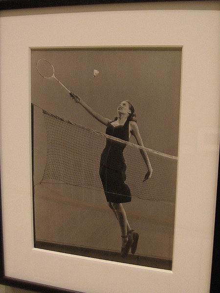 Woman playing badminton. Gelatin silver print, 1945.