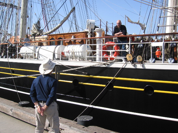 This friendly guy on deck spoke to me for a minute and other curious people who were passing by.