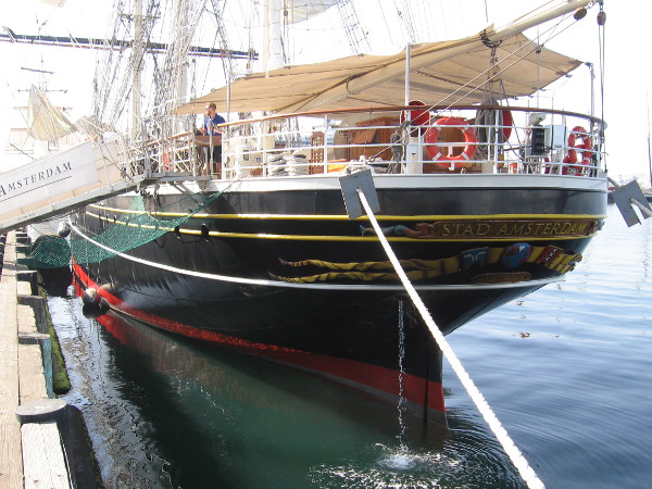 I walked along the length of the Dutch tall ship to see its full glory.