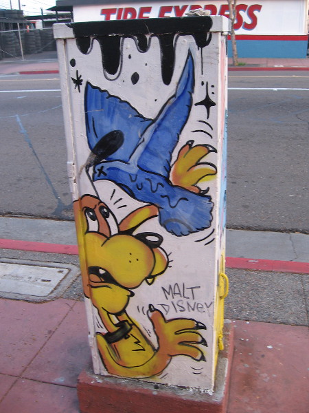 A funny dog appears to be assailed by a crazy bird.