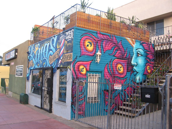 I found another cool mural on the side of The Kings Barbershop.