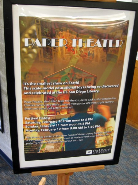 Paper Theater - It's the smallest show on Earth! Historical amusements are on display at the Paper Theatre Festival at the UC San Diego Library.