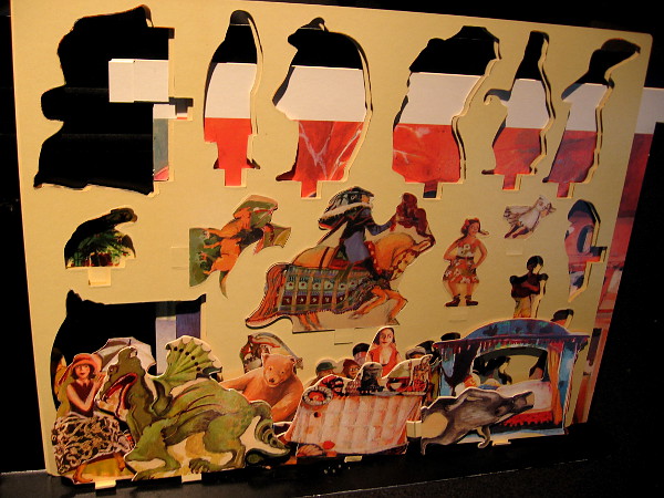 These cut-out paper actors include dragons, knights and other fantastic characters.