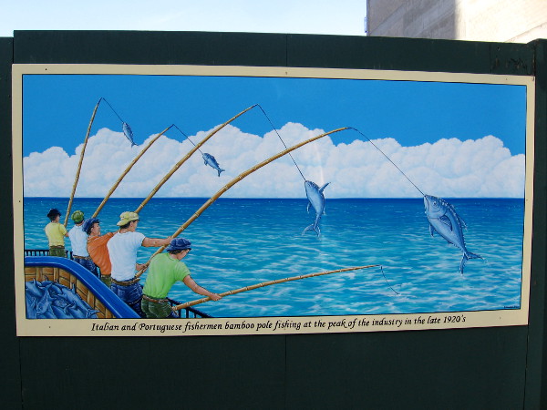 Italian and Portuguese fishermen bamboo pole fishing at the peak of the industry in the late 1920's.