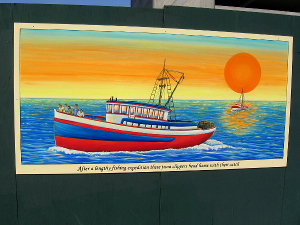 After a lengthy fishing expedition these tuna clippers head home with their catch.