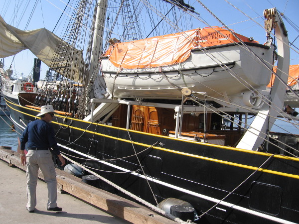 Walking along the Embarcadero looking at the beautiful visiting tall ship.