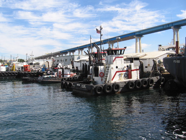 All sorts of working boats are nearby.