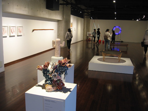 Diverse examples of thought-inducing visual art attract curious eyes.