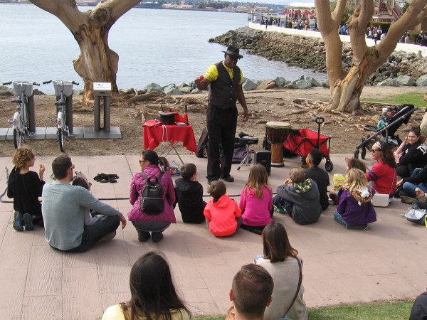 Extreme Rahim prepares to wow his audience with magic and positive clean humor. I often see him performing at Seaport Village.