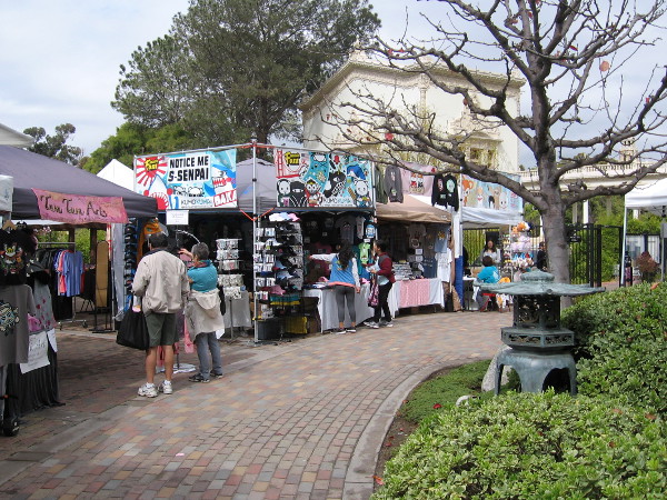 The festival had many exhibitors in the courtyard near the JFG office.