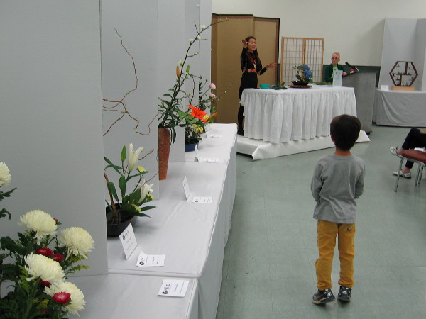 Watching a demonstration of traditional ikebana flower arrangement. Every work in this ancient art form is like a visual poem.