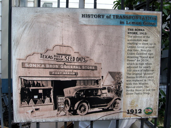 Old photo of the Sonka Store in 1912. The building eventually became the Grove Pastry Shop.