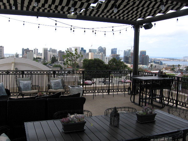 An incredible view of the downtown San Diego skyline from the sky deck of The Barcelona!