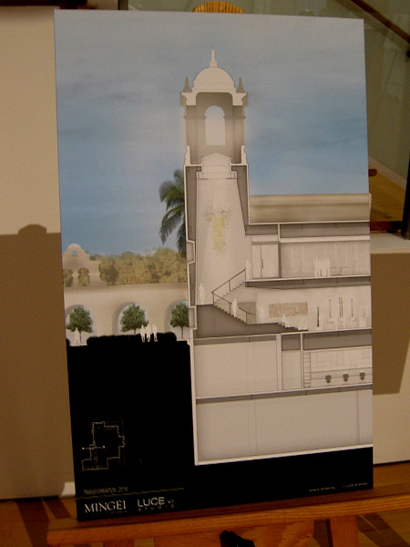 Stairs to the second floor Gallery Level will ascend through the House of Charm's iconic tower. A new entrance to the museum will be added at the east end of the Alcazar Garden.