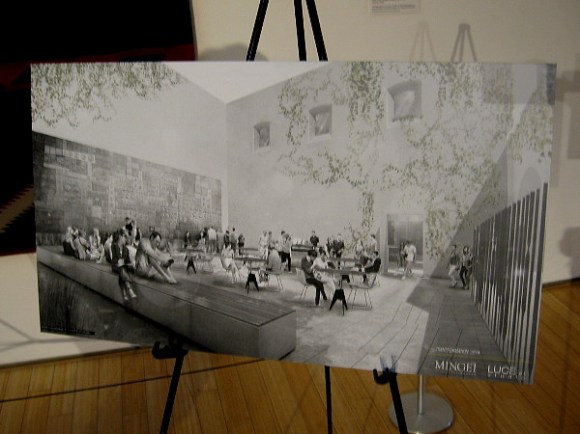 People freely enjoy a new pocket park-like sculpture courtyard at the Mingei.