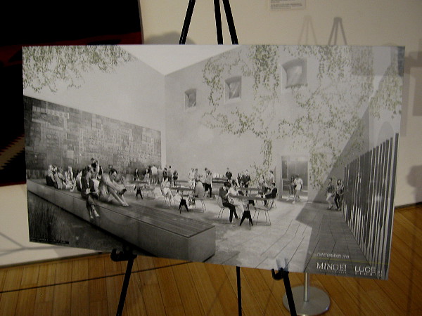People freely enjoy a new pocket park-like sculpture courtyard at the Mingei.