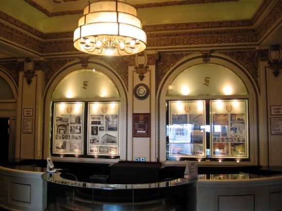 The very elegant concession counter in the theatre, still in use today.