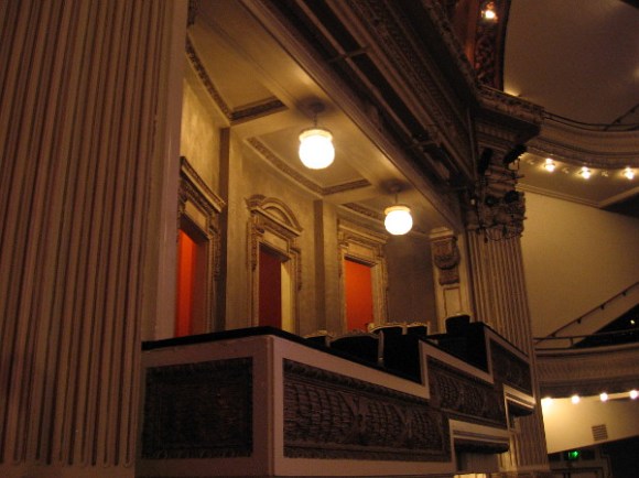 Balcony seats surrounded by fantastic Baroque elegance.