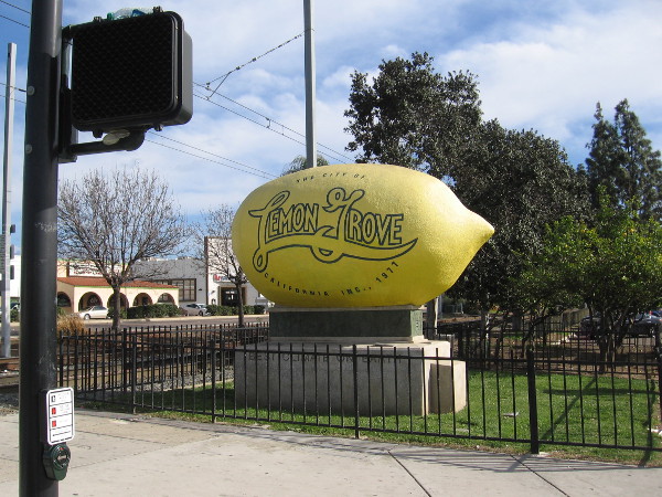 The historical legacy of Lemon Grove is remembered around the site of the old train depot, which is now a stop of the San Diego Trolley.