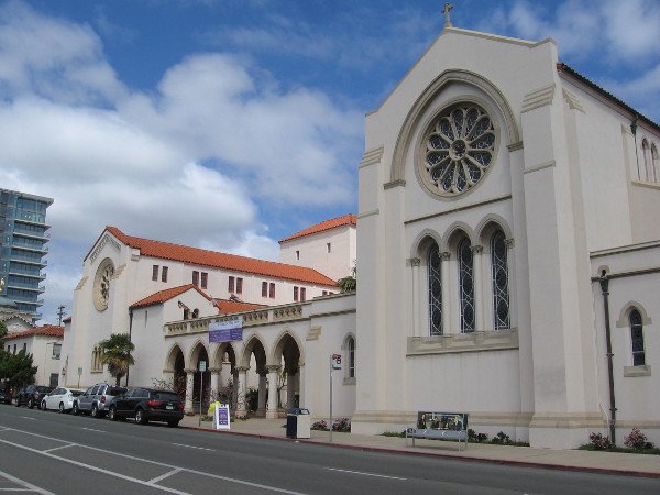 View of St. Paul's Cathedral in Bankers Hill from across Fifth Avenue.