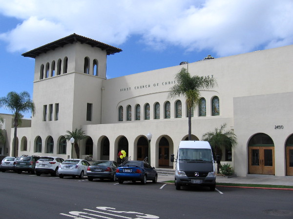 An architectural masterpiece, the First Church of Christ, Scientist building by Irving Gill.