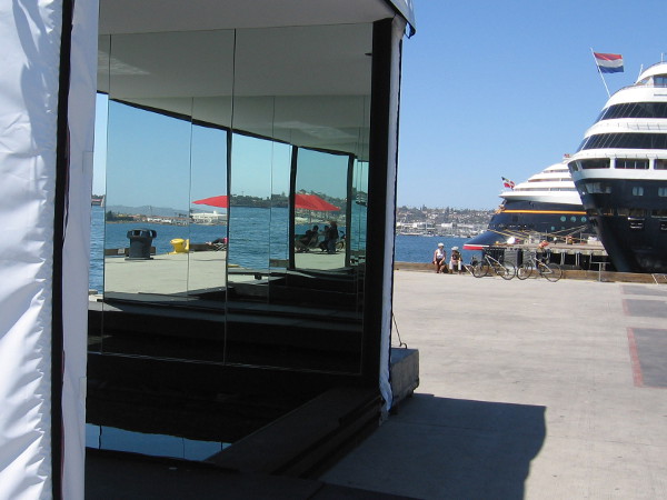 On this Sunday afternoon two visiting cruise ships were docked near the Broadway Pier.