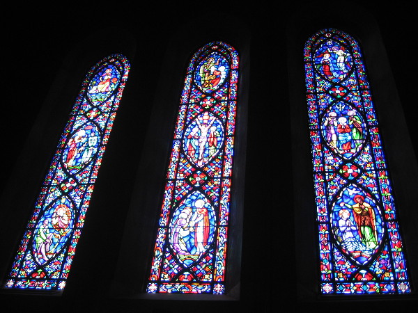 More resplendent stained glass, like celestial visions shining through darkness.
