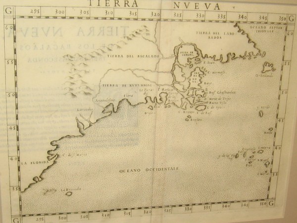 Eastern North America, Girolamo Ruscelli, 1561. Little was known about the inland geography.