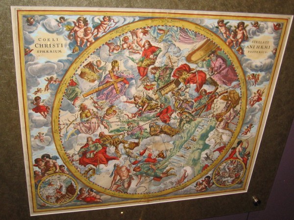 Second Hemisphere with the Christianized firmament, Andreas Cellarius, 1660. The twelve apostles supplanted the old zodiacal constellations in this map.