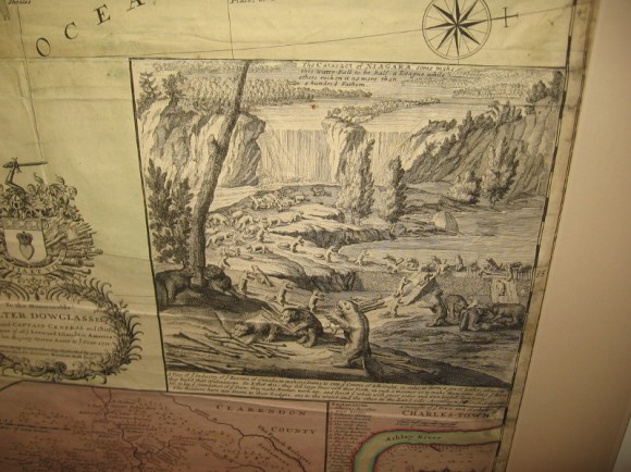 Eastern North America, Hermann Moll, 1715. Beautiful illustration on what is commonly called the beaver map, which was copied from an earlier 1698 map by Nicolas de Fer.