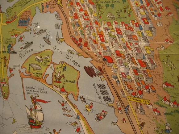 Another section of the same map showing areas around San Diego Bay including downtown, National CIty, Coronado and Point Loma.