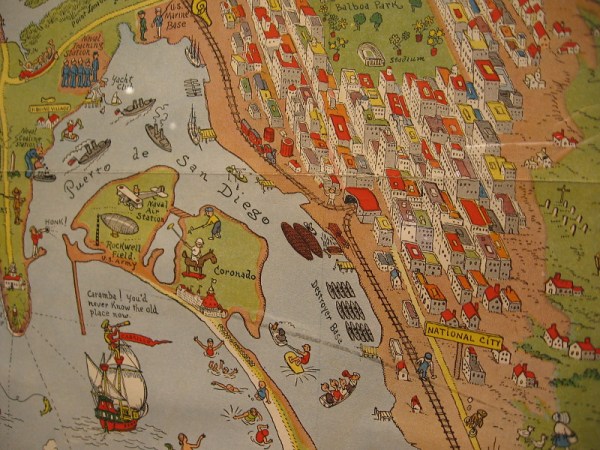 Another section of the same map showing areas around San Diego Bay including downtown, National CIty, Coronado and Point Loma.
