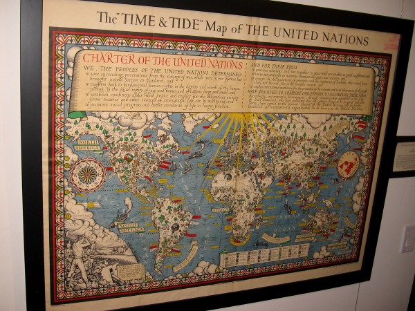 The Time and Tide Map of the United Nations, MacDonald Gill, 1948.