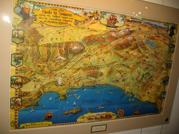 Southern California, Roads To Romance, a tourist map ca. 1958.