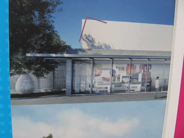 Another rendering depicts a front corner of the museum after expansion.