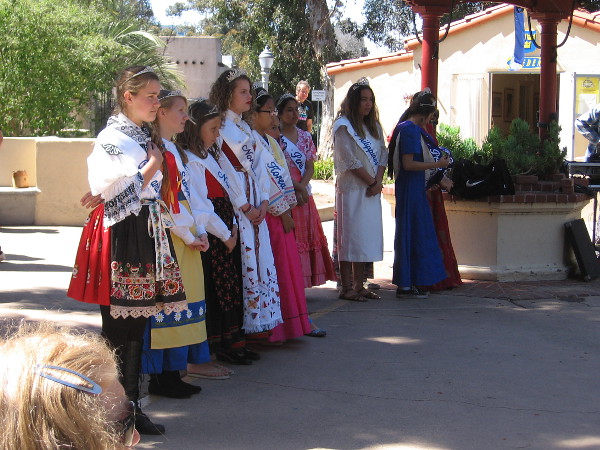 2018's youthful House of Pacific Relations queens line the stage during a program at the International Cottages.