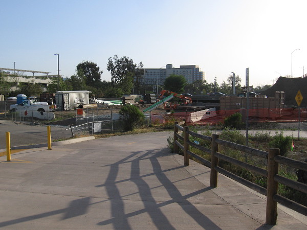 I'm approaching some major construction around where Highway 163 passes under Friars road north of the river. The project is calculated to ease traffic flow.