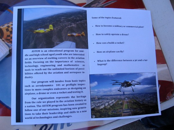 Flyer describes an exciting ASTEM educational program offered by Air Group One.