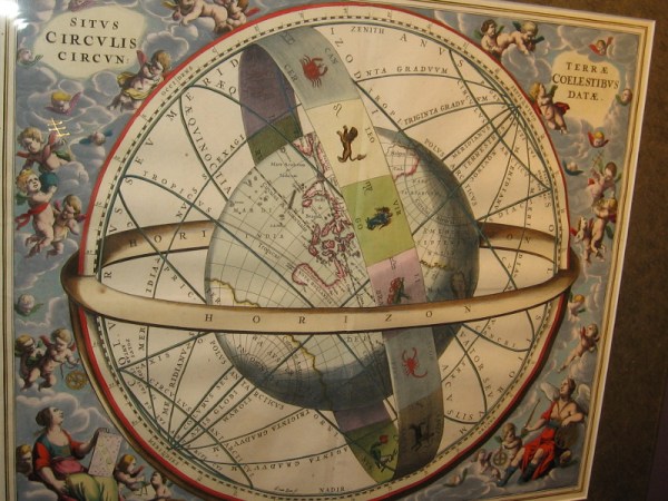 The Location of the Earth, Encircled by the Celestial Circles, Andreas Cellarius, 1660.