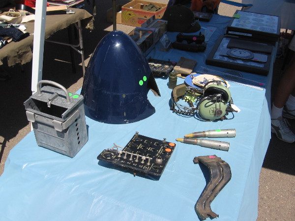 All sorts of miscellaneous aviation antiques, gear and parts were for sale at some swap meet tables.