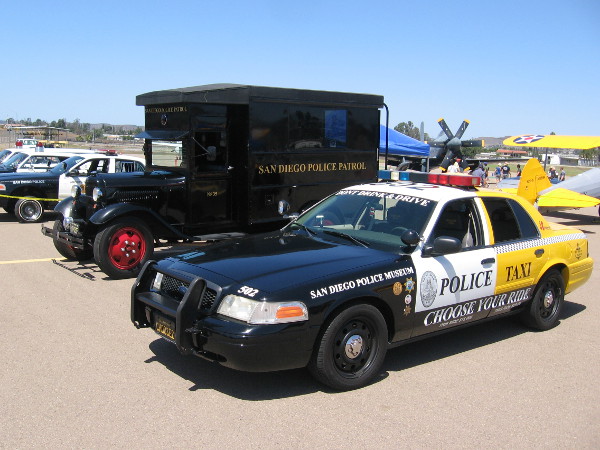 Other vehicles at the event included an old San Diego Police paddy wagon and a unique patrol car and taxi combo that discourages drinking and driving.