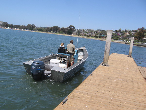 Some boaters come in from a pleasant Saturday out on the water.