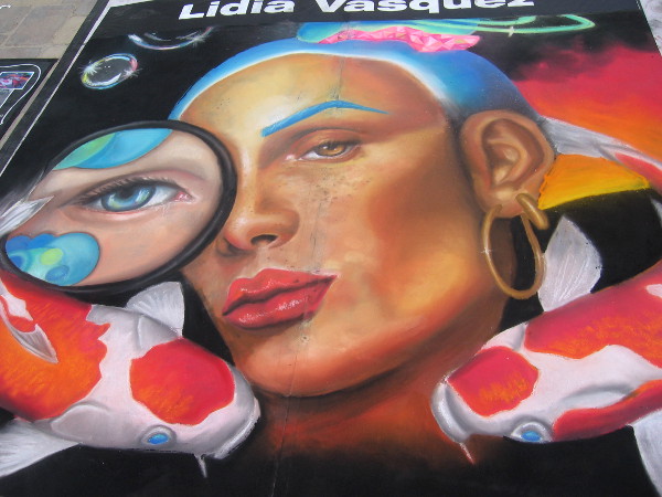 Another superb chalk art piece by young local phenom Lidia Vasquez.