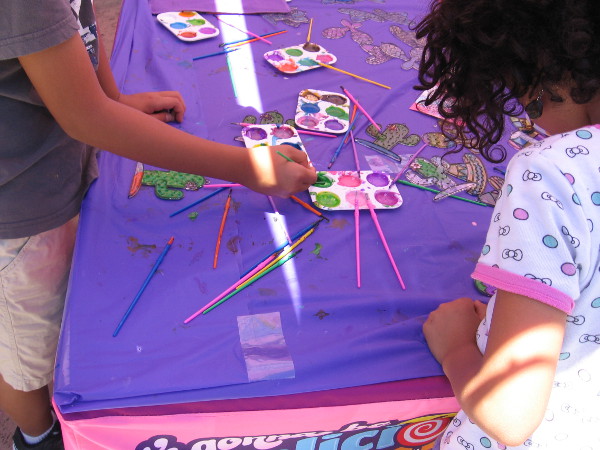 Several Balboa Park museums and organizations had tables in the plaza where kids could create Cinco de Mayo-themed artwork.