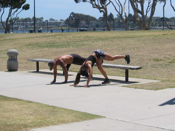 Working up a sweat at Embarcadero Marina Park South.