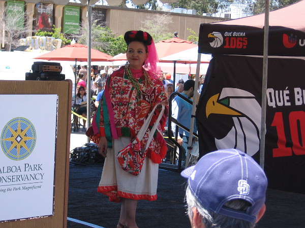 At one o'clock there was a Traditional Dress Showcase with models wearing regional attire from different Mexican states.
