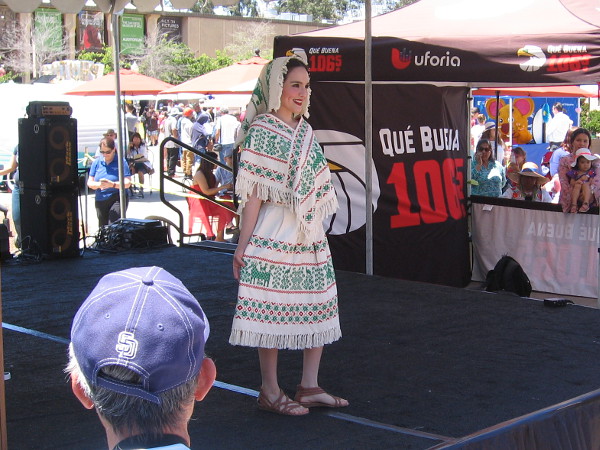 The various traditional Mexican dresses were from the Olga de la Vega private collection.